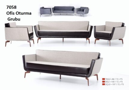 Renkli kumaş kaplama ile tasarlanmış estetik 7058 Büro Koltuk Grupları
