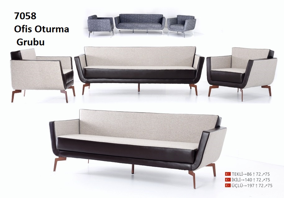 7058 Büro Koltuk Grupları Renkli kumaş kaplama ile tasarlanmış estetik 7058 Büro Koltuk Grupları