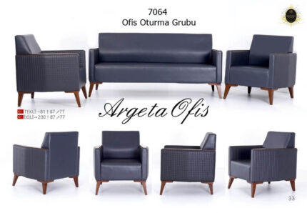 Farklı renk kombinasyonlarıyla sunulan modern 7064 Büro Koltuk Grupları.