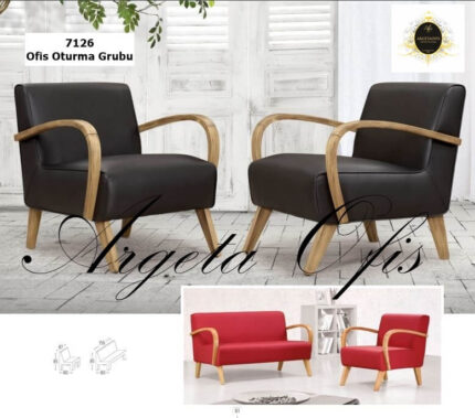 Ergonomik sırt destek alanları sunan estetik 7126 Büro Koltuk Grupları.