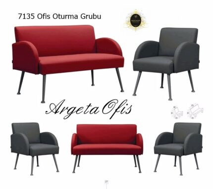 Zarif hatlarıyla dikkat çeken modern estetik 7135 Büro Koltuk Grupları.