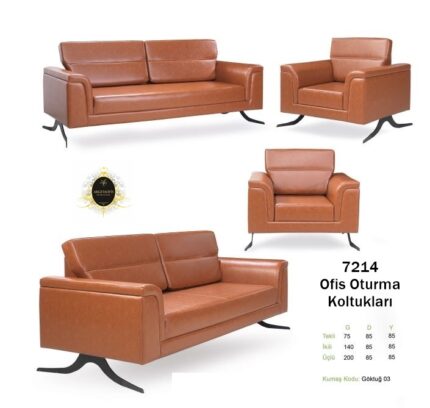Ofis dinlenme alanında kullanılan şık estetik 7214 Büro Koltuk Grupları.