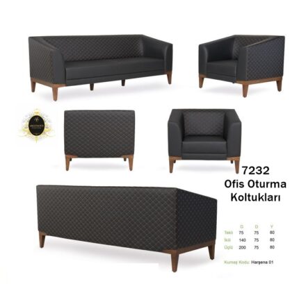Minimalist bir tasarıma sahip estetik 7232 Büro Koltuk Grupları.