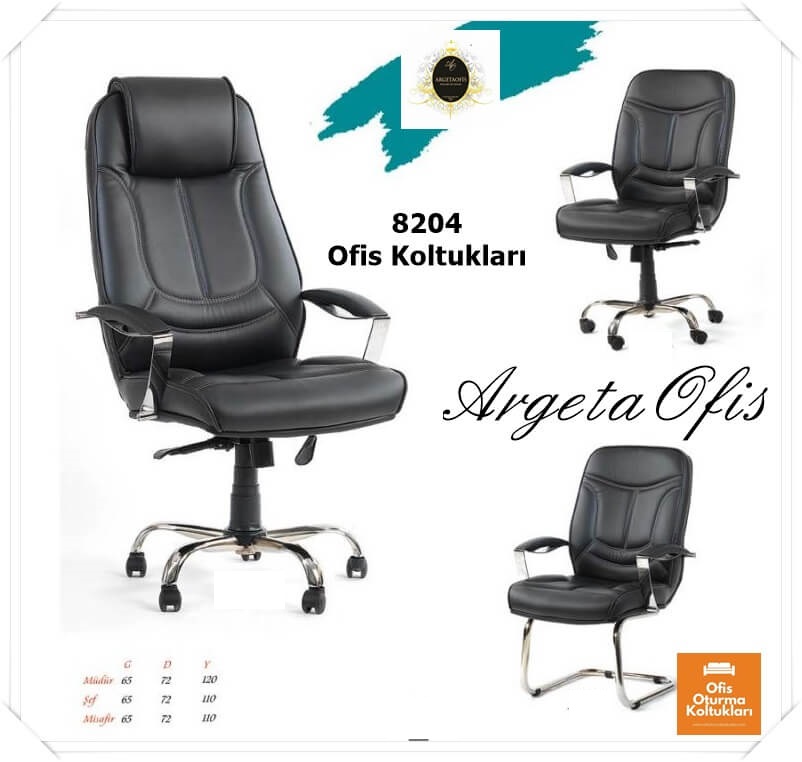 Şık ve modern 8204 Müdür Koltuklarımız Deri kaplamalı