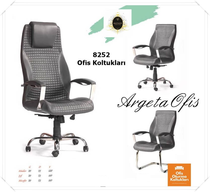 Ergonomik tasarımı ile destek sağlayan 8252 Müdür Koltukları Minimalist tasarımlı