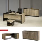 Geniş yüzeyli modern ofis personel masası.