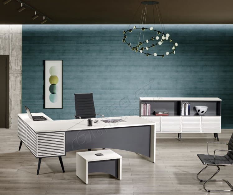 2047 Ofis ve Büro Çalışma Masaları Zarafet ve prestij sağlayan lüks tasarımlı yönetici ofis masası. Yüksek kaliteli malzemelerle üretilmiştir.