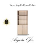 Modern ofis tasarımı için kapaksız ahşap dosya dolapları.