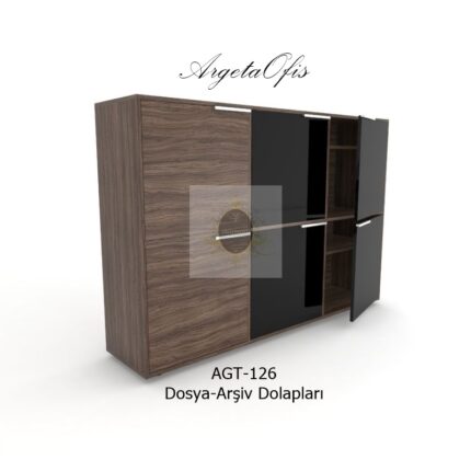 Ahşap ve metal tasarımlı dosya dolapları